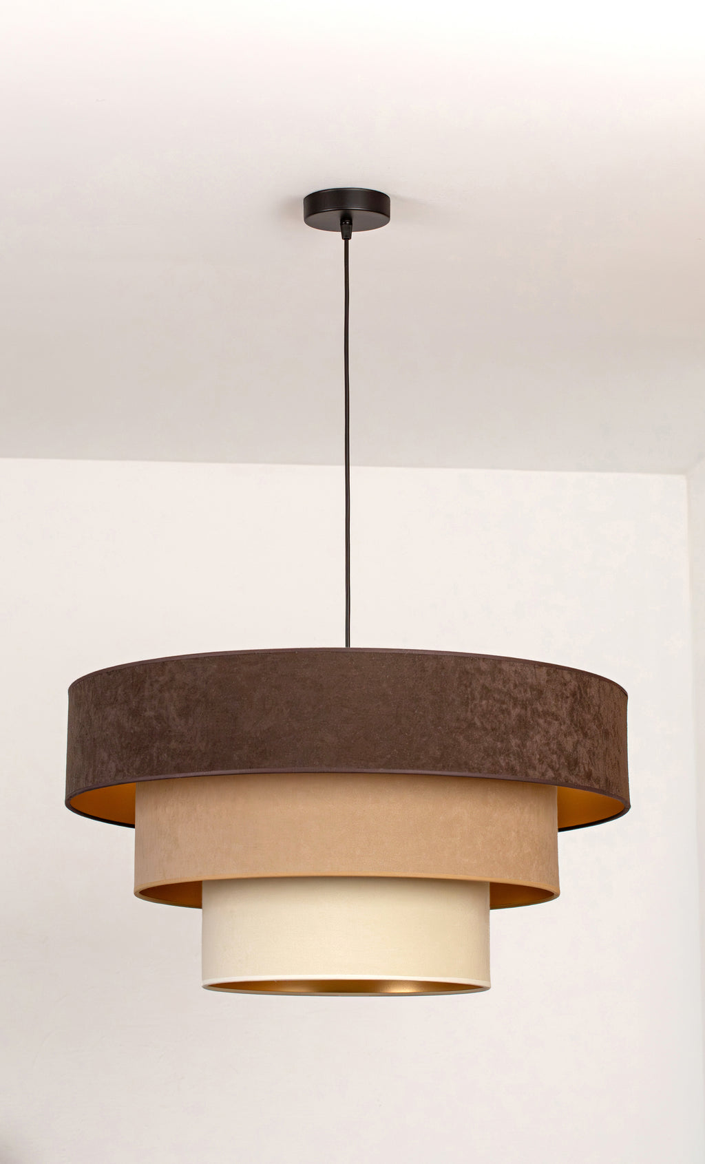Lampa wisząca DUOLLA LUNETA TIRAMISU 750695 brązowy/kremowy 1xE27 średn.60cm