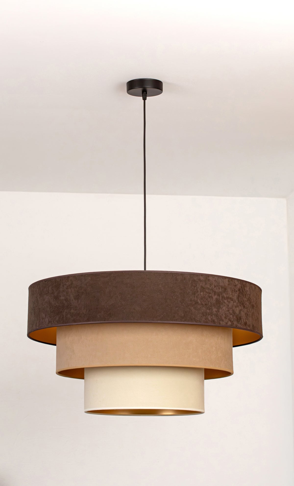 Lampa wisząca DUOLLA LUNETA TIRAMISU 750695 brązowy/kremowy 1xE27 średn.60cm