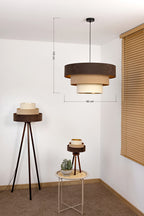 Lampa wisząca DUOLLA LUNETA TIRAMISU 750695 brązowy/kremowy 1xE27 średn.60cm