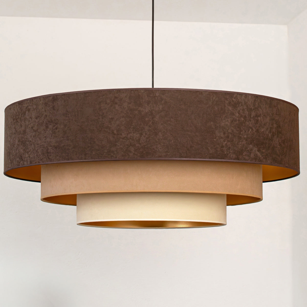 Lampa wisząca DUOLLA LUNETA TIRAMISU 750732 brązowy/kremowy 3xE27 średn.80cm