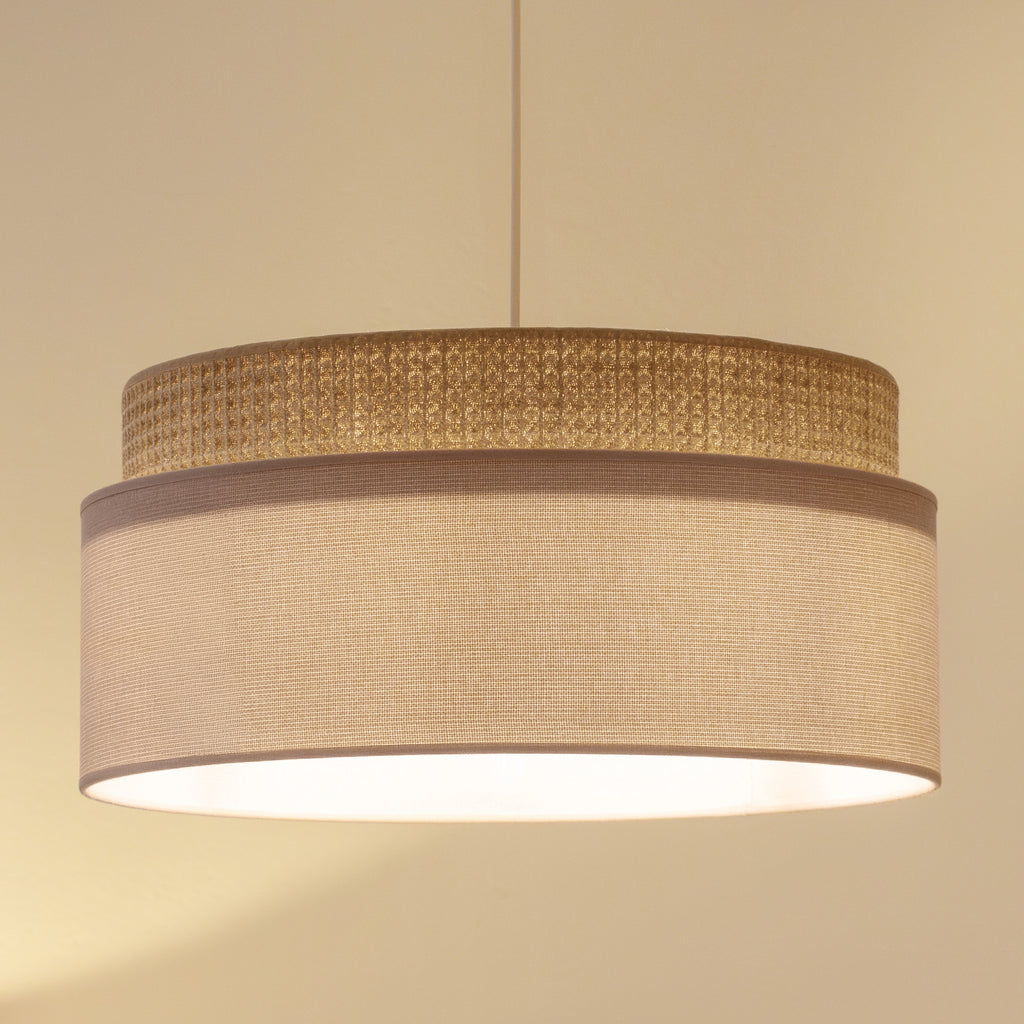 Lampa wisząca DUOLLA MILANO 751708 Beżowy/Brązowy 1xE27 średn.45cm