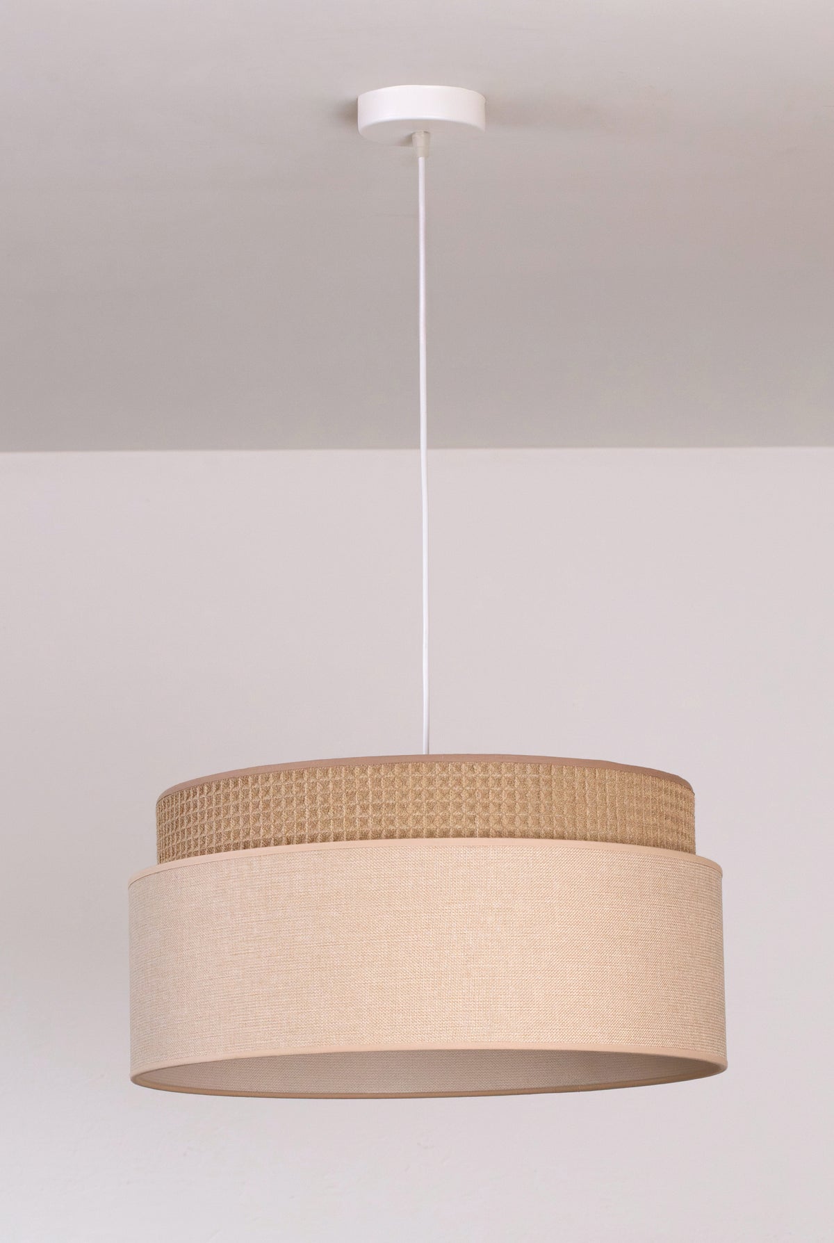 Lampa wisząca DUOLLA MILANO 751708 Beżowy/Brązowy 1xE27 średn.45cm