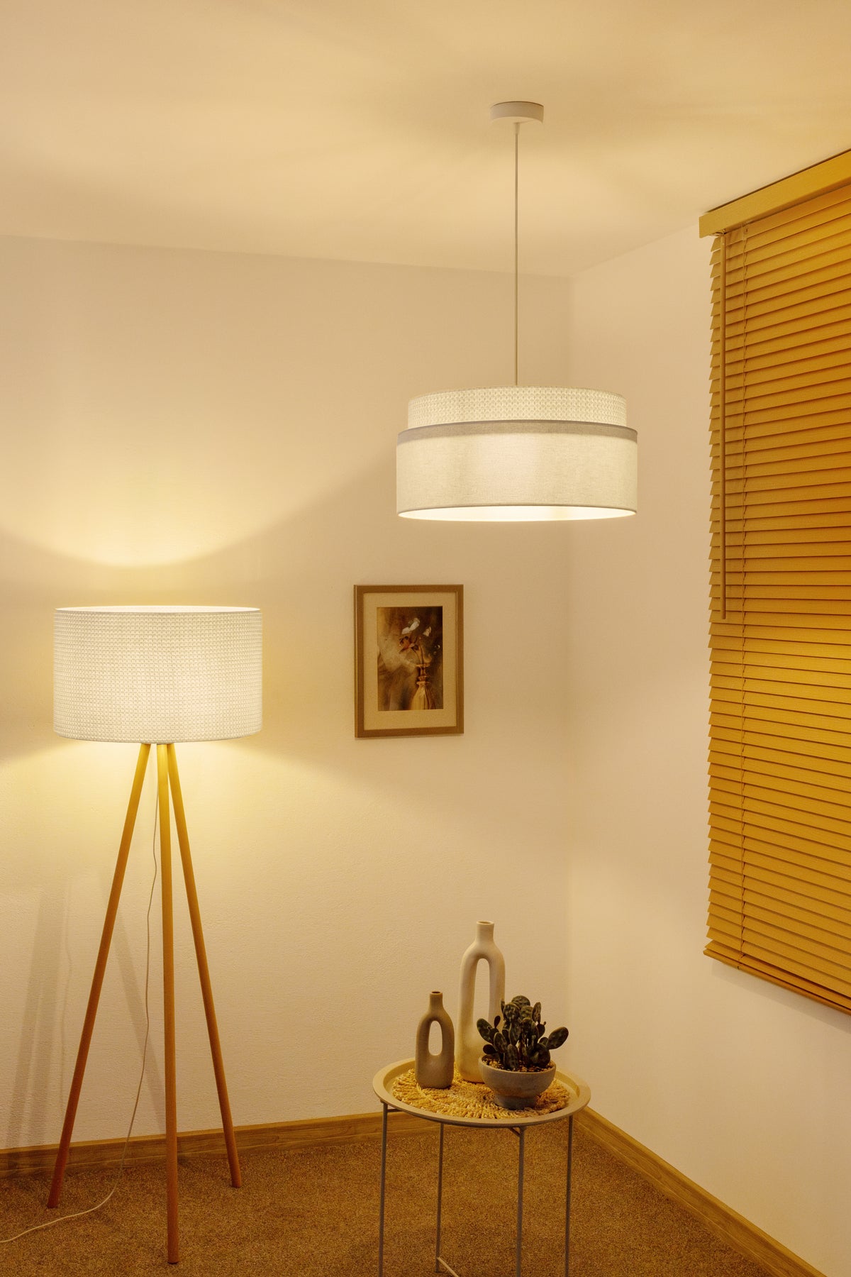 Lampa wisząca DUOLLA MILANO 751746 Kremowy/Beżowy 1xE27 średn.45cm