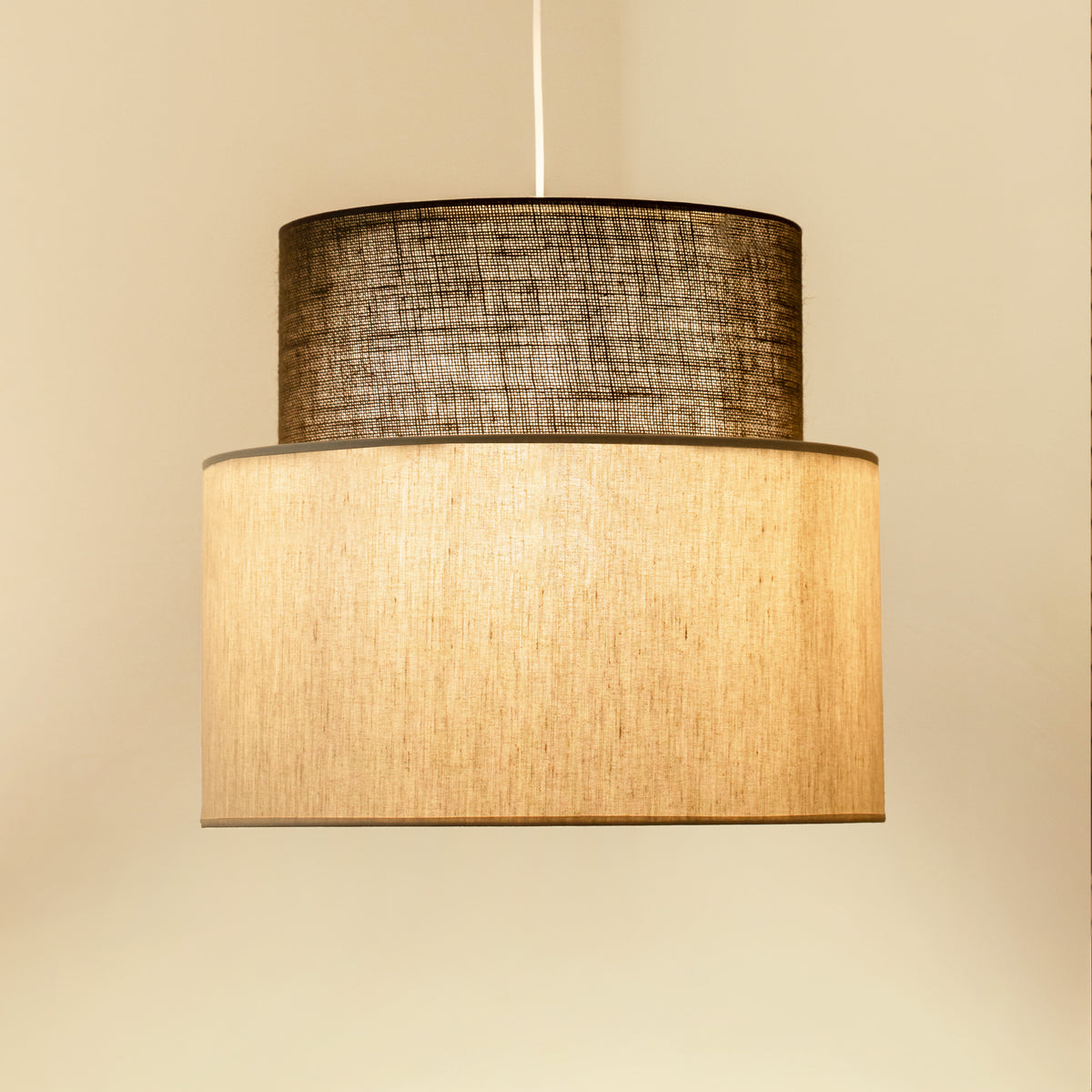 Lampa wisząca DUOLLA SIENA 751678 Czarny/Beżowy 1xE27 średn.45cm