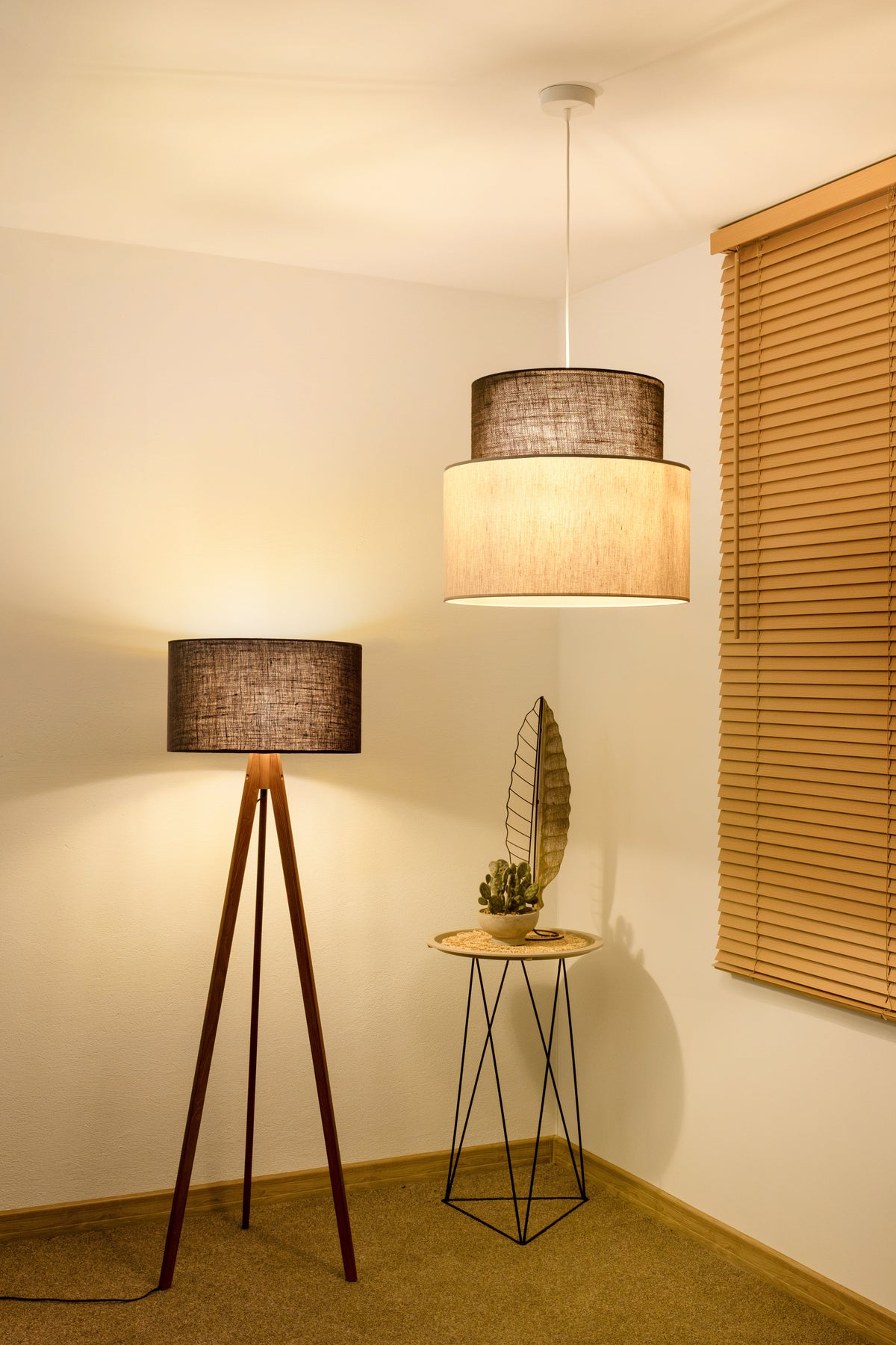 Lampa wisząca DUOLLA SIENA 751678 Czarny/Beżowy 1xE27 średn.45cm