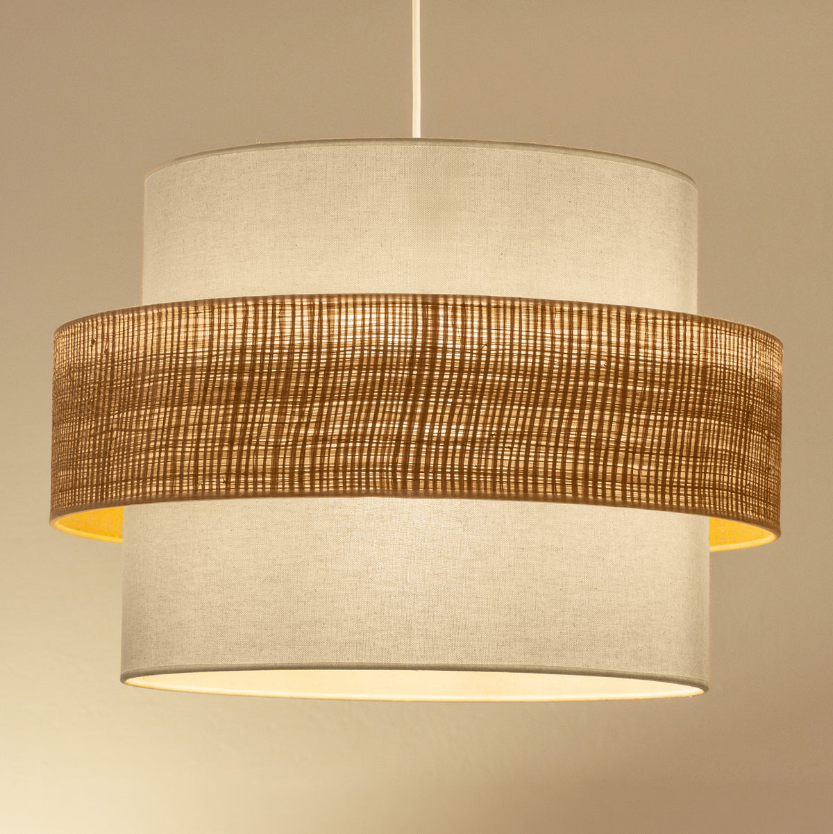 Lampa wisząca DUOLLA SPACE  752200 beżowy/naturalny 1xE27 średn.50cm