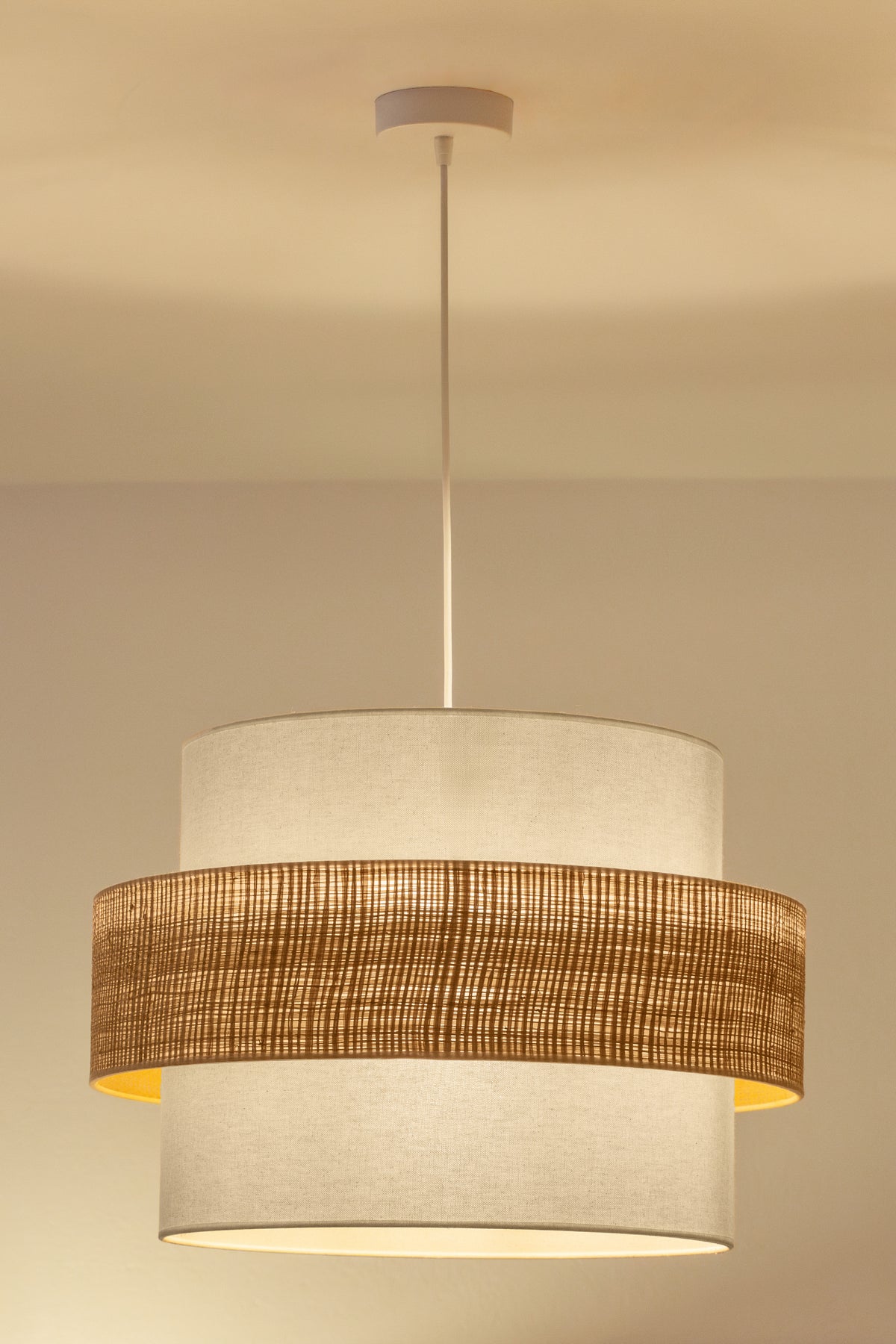 Lampa wisząca DUOLLA SPACE  752200 beżowy/naturalny 1xE27 średn.50cm