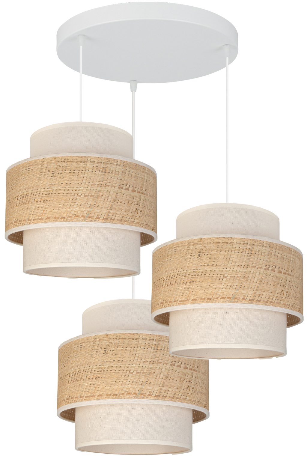 Lampa wisząca DUOLLA SPACE  752248 beżowy/naturalny 3xE27 średn.25cm