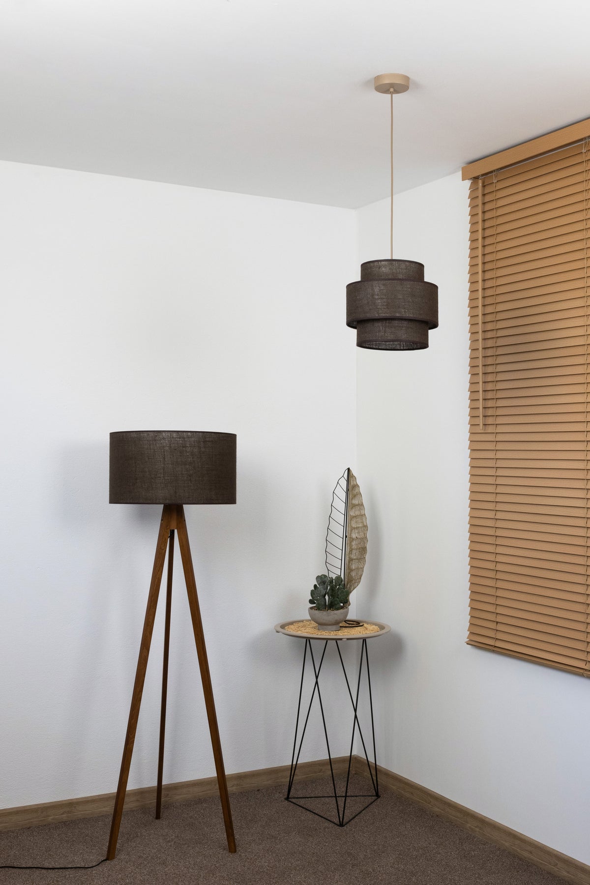 Lampa wisząca DUOLLA SPACE YUTE 752125 brązowy/n/a 1xE27 średn.25cm