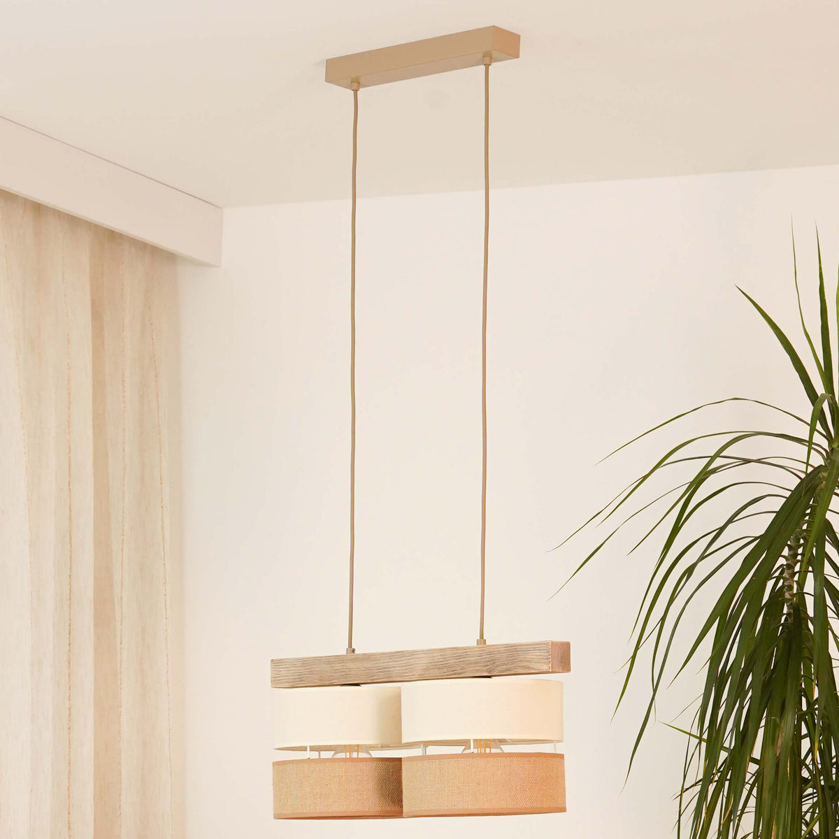 Lampa wisząca DUOLLA TREEON 92219 Beżowy/Kremowy 2xE27 średn.17cm