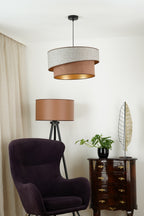 Lampa wisząca DUOLLA VEGAS SHINE 608275 szary/brązowy 1xE27 średn.50cm