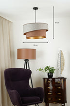 Lampa wisząca DUOLLA VEGAS SHINE 608275 szary/brązowy 1xE27 średn.50cm