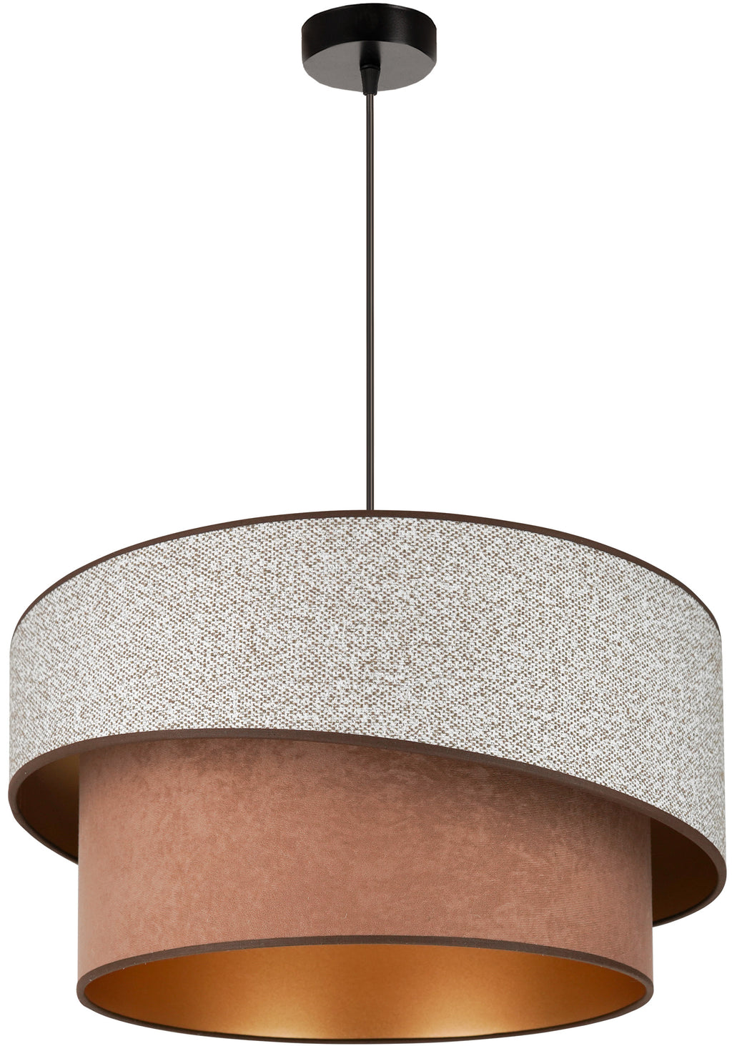 Lampa wisząca DUOLLA VEGAS SHINE 608275 szary/brązowy 1xE27 średn.50cm