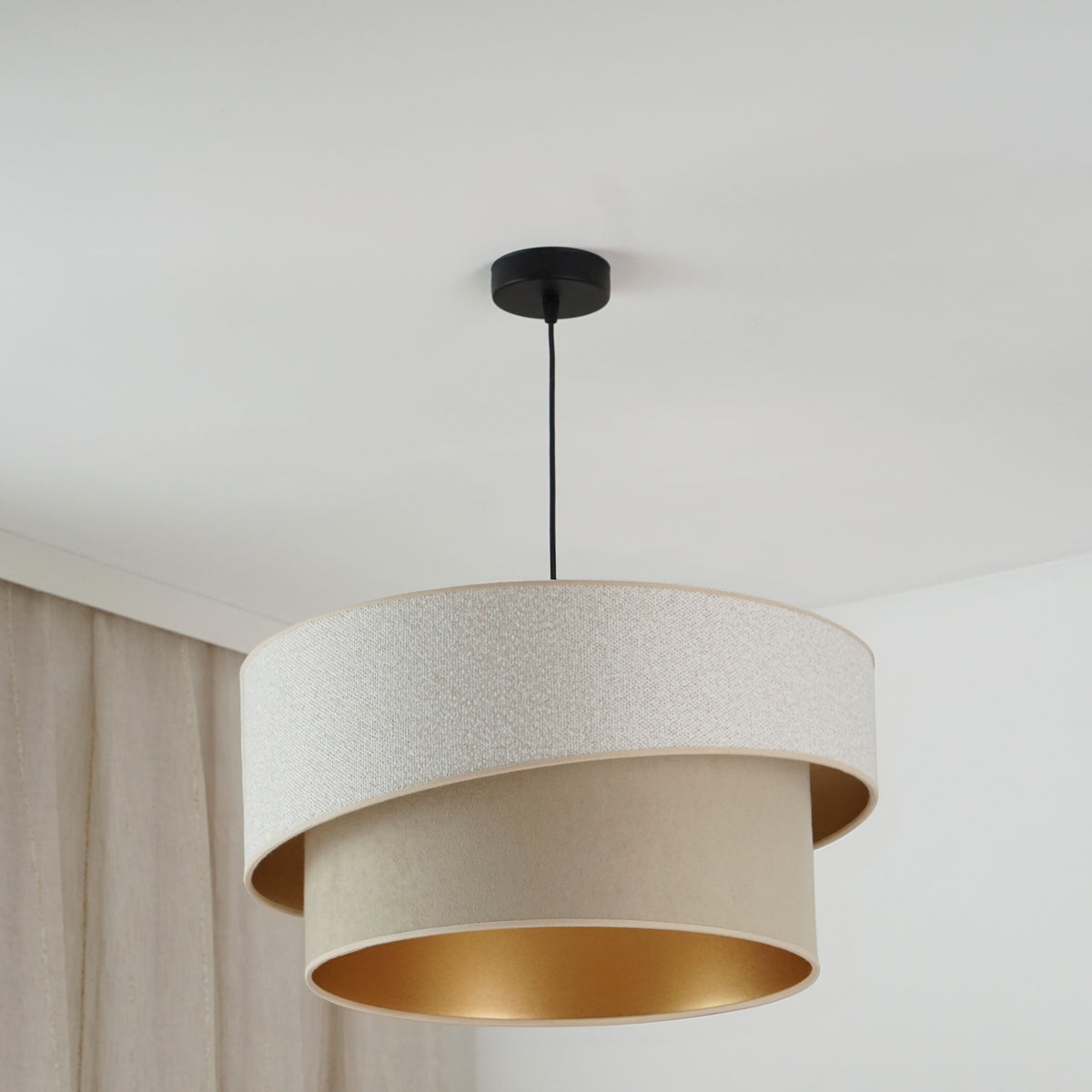 Lampa wisząca DUOLLA VEGAS SHINE 608282 szary/zielony 1xE27 średn.50cm