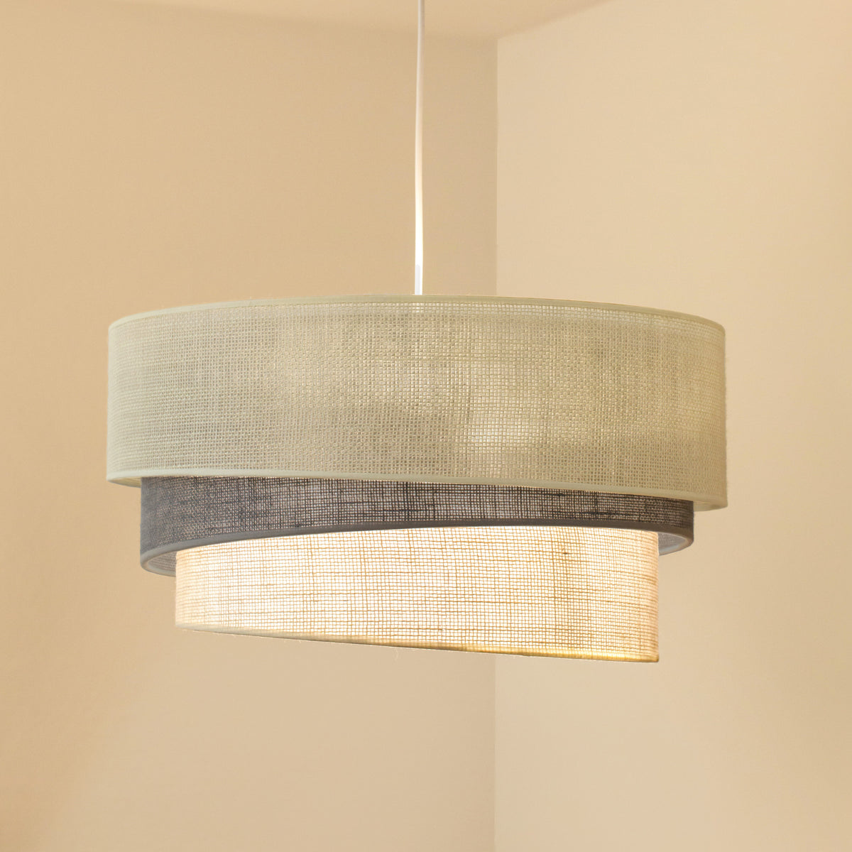 Lampa wisząca DUOLLA YUTE TRIO 751920 szary/biały 1xE27 średn.45cm