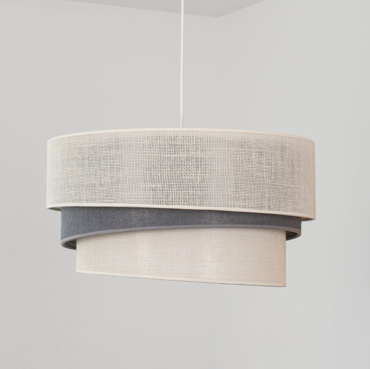 Lampa wisząca DUOLLA YUTE TRIO 751920 szary/biały 1xE27 średn.45cm