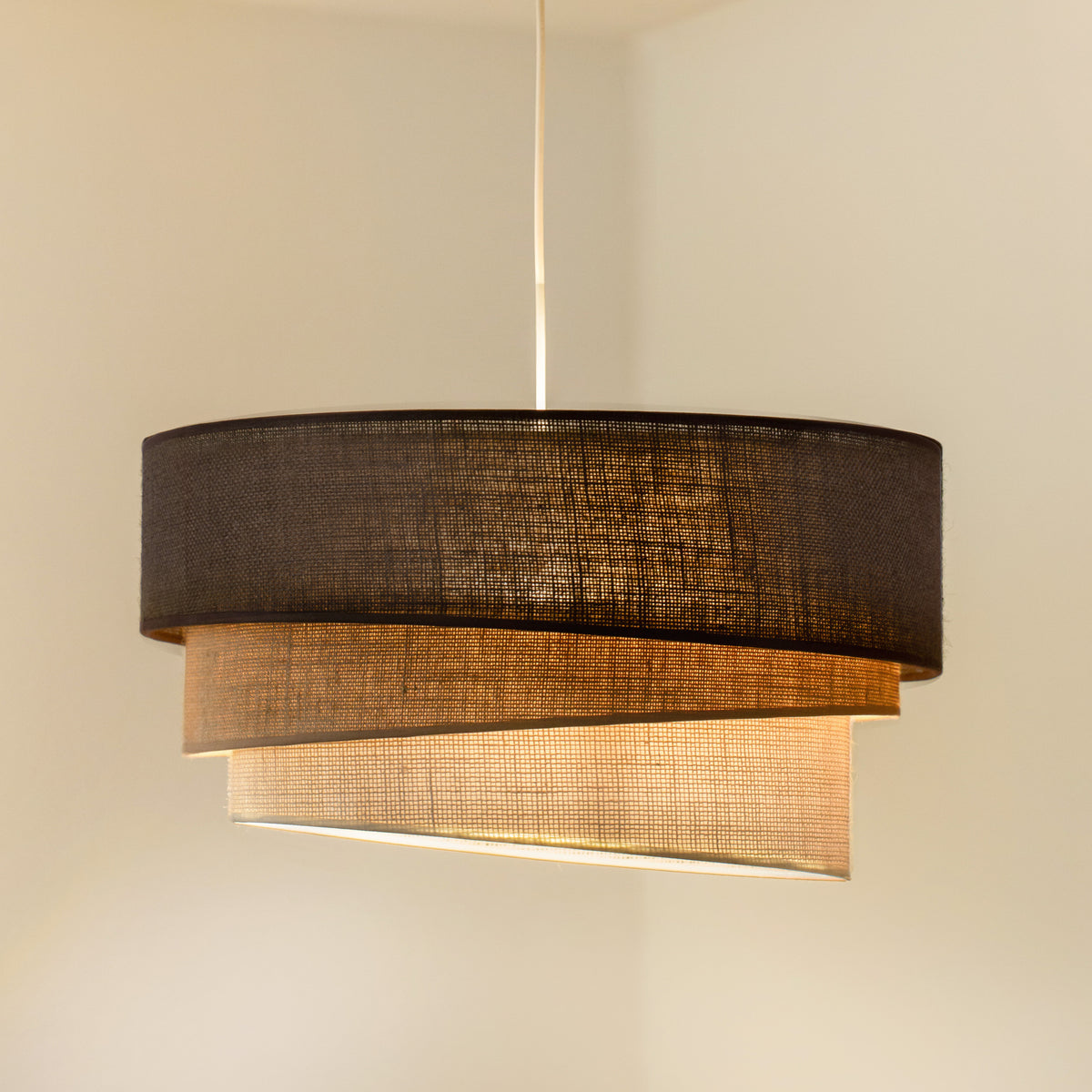 Lampa wisząca DUOLLA YUTE TRIO 751982 brązowy/biały 1xE27 średn.45cm