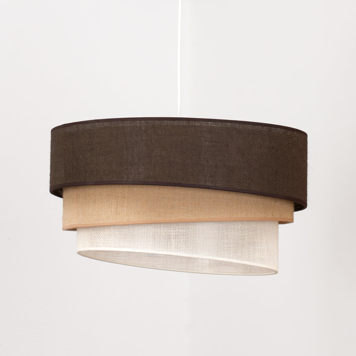 Lampa wisząca DUOLLA YUTE TRIO 751982 brązowy/biały 1xE27 średn.45cm