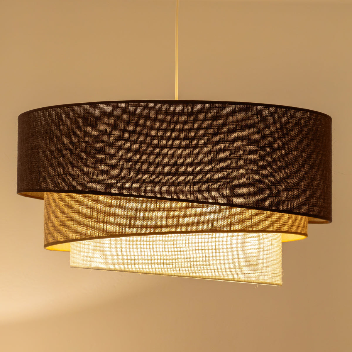 Lampa wisząca DUOLLA YUTE TRIO 752019 brązowy/biały 3xE27 średn.60cm