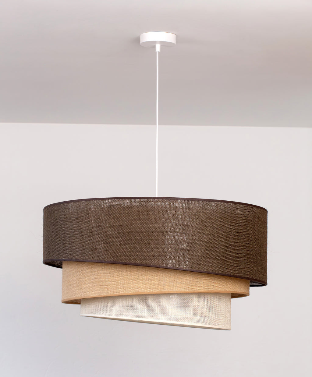 Lampa wisząca DUOLLA YUTE TRIO 752019 brązowy/biały 3xE27 średn.60cm