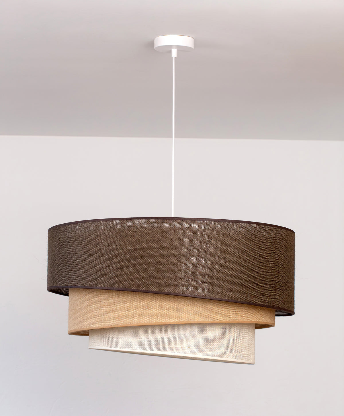 Lampa wisząca DUOLLA YUTE TRIO 752019 brązowy/biały 3xE27 średn.60cm