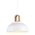 Lampa wisząca Danito śr. 30cm E27 | biały/drewno