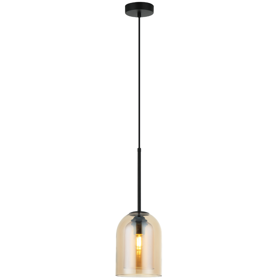 Lampa wisząca Elaris bursztynowa 1xE27