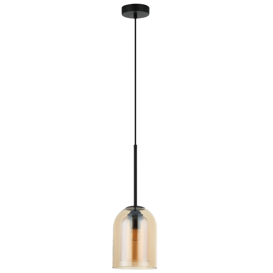 Lampa wisząca Elaris bursztynowa 1xE27