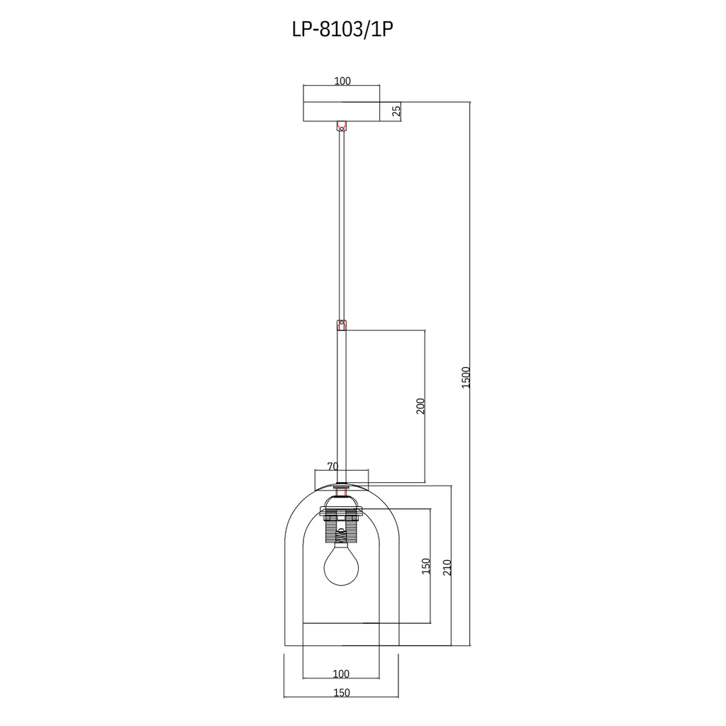 Lampa wisząca Elaris transparentna 1xE27