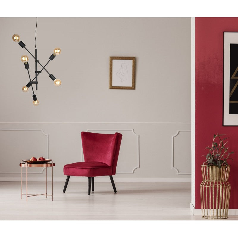 Lampa wisząca FERREIA śr. 54,5cm 6xE27 | czarny