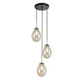Lampa wisząca FONDI, czarny/chrom/transparentny, 3x40W E14
