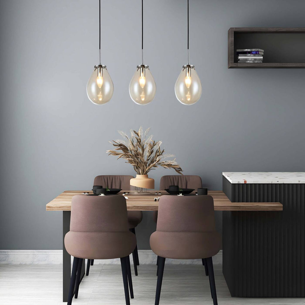 Lampa wisząca FONDI, czarny/chrom/transparentny, 3x40W E14