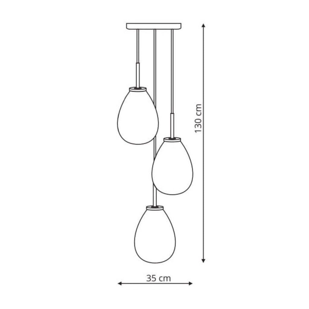 Lampa wisząca FONDI, czarny/chrom/transparentny, 3x40W E14