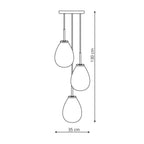 Lampa wisząca FONDI, czarny/chrom/transparentny, 3x40W E14