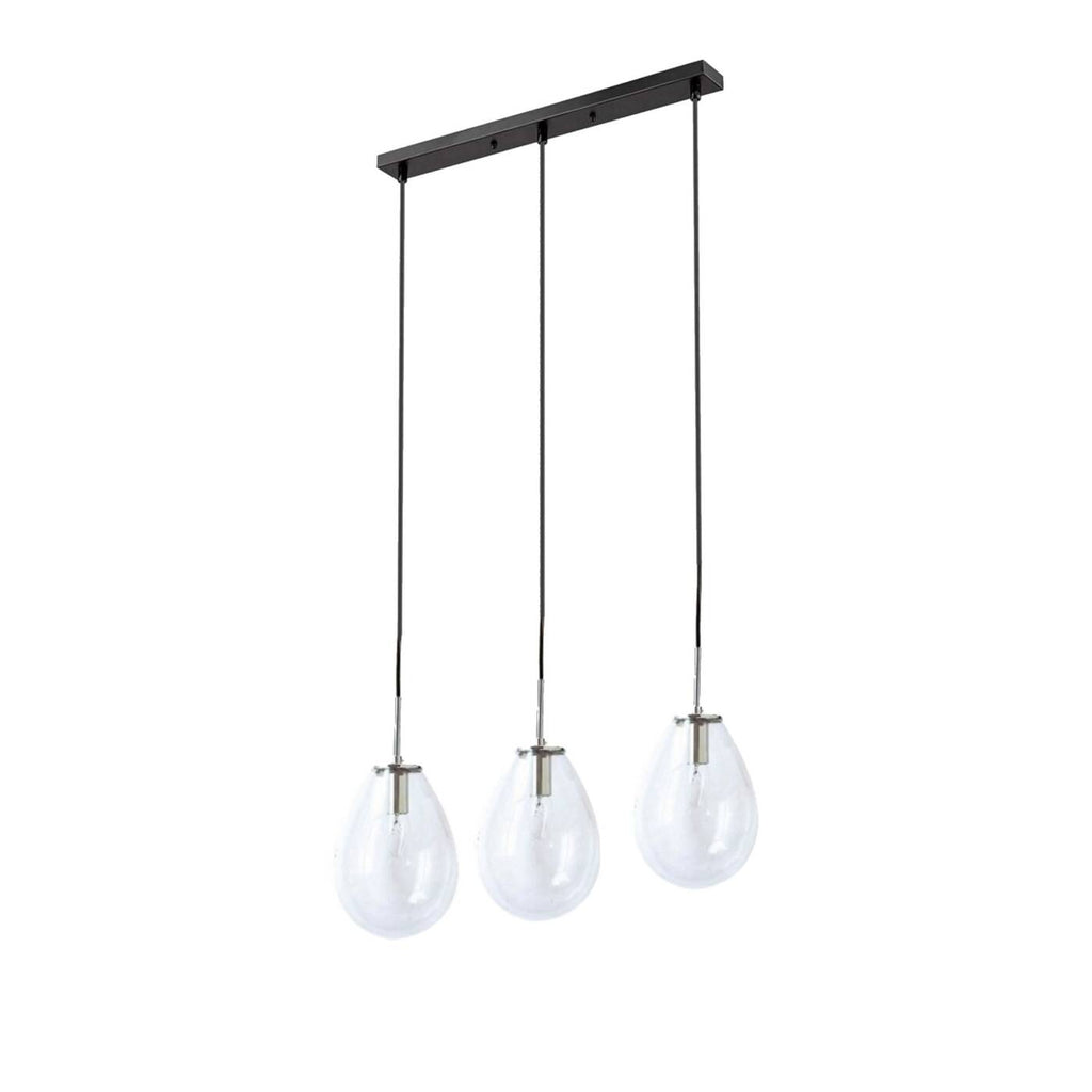 Lampa wisząca FONDI, czarny/chrom/transparentny, 3x40W E14