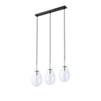 Lampa wisząca FONDI, czarny/chrom/transparentny, 3x40W E14