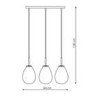 Lampa wisząca FONDI, czarny/chrom/transparentny, 3x40W E14