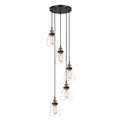 Lampa wisząca FRANCIS wys. cał. 156,5cm 5xE27 | czarny/złoty