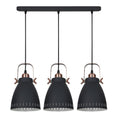 Lampa wisząca FRANKLIN dł. 59cm 3xE27 | grafitowy/miedziany