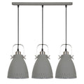 Lampa wisząca FRANKLIN dł. 59cm 3xE27 | szary/nikiel