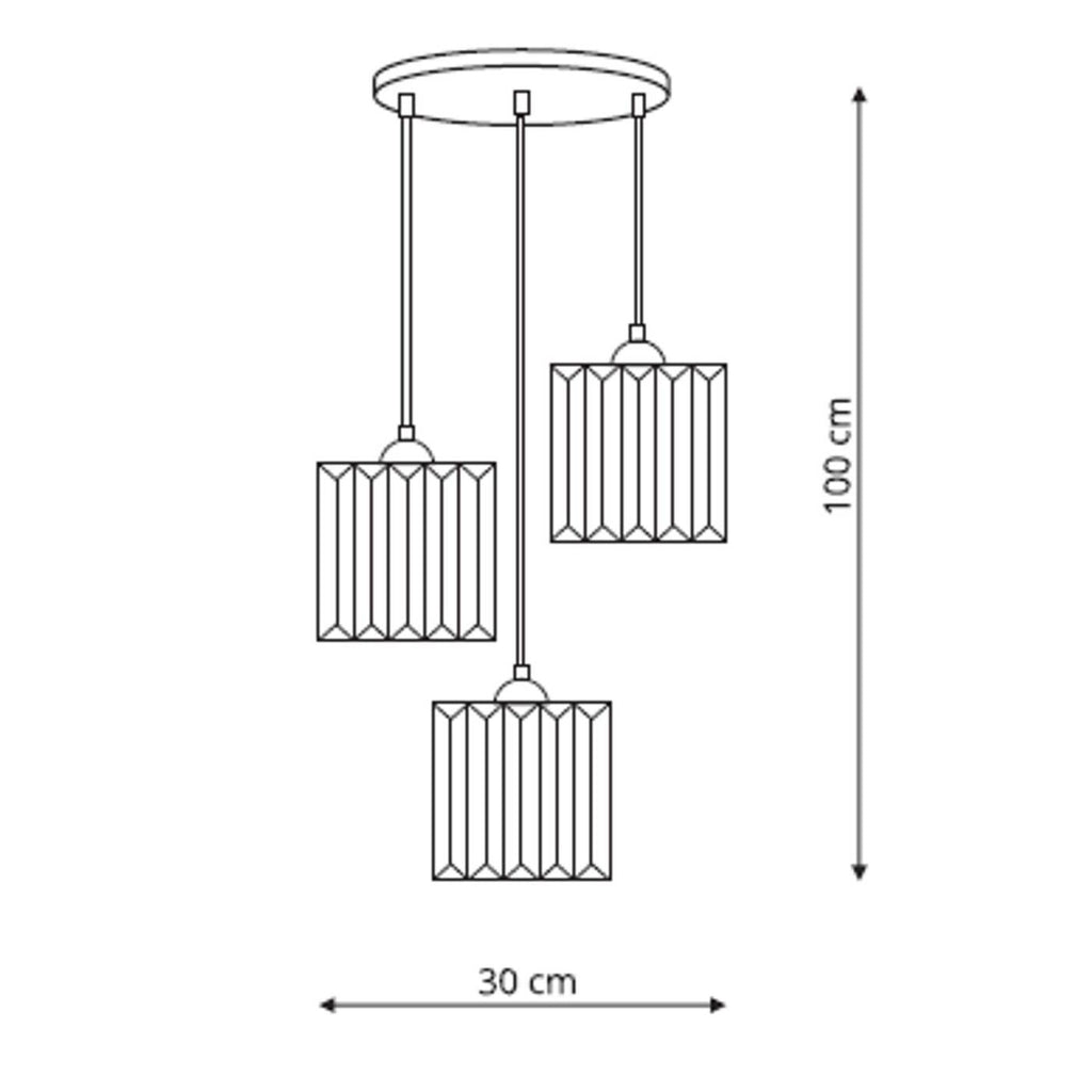 Lampa wisząca GALACTICO, czarny/transparentny, 3x60W E27