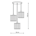 Lampa wisząca GALACTICO, czarny/transparentny, 3x60W E27