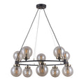 Lampa wisząca GALVEZ śr. 72cm 10xE14 | czarny/antyczny brąz