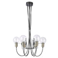 Lampa wisząca GIANNI śr. 61cm 6xE14 | czarny/brąz antyczny/transparentny