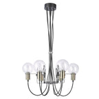 Lampa wisząca GIANNI śr. 61cm 6xE14 | czarny/brąz antyczny/transparentny