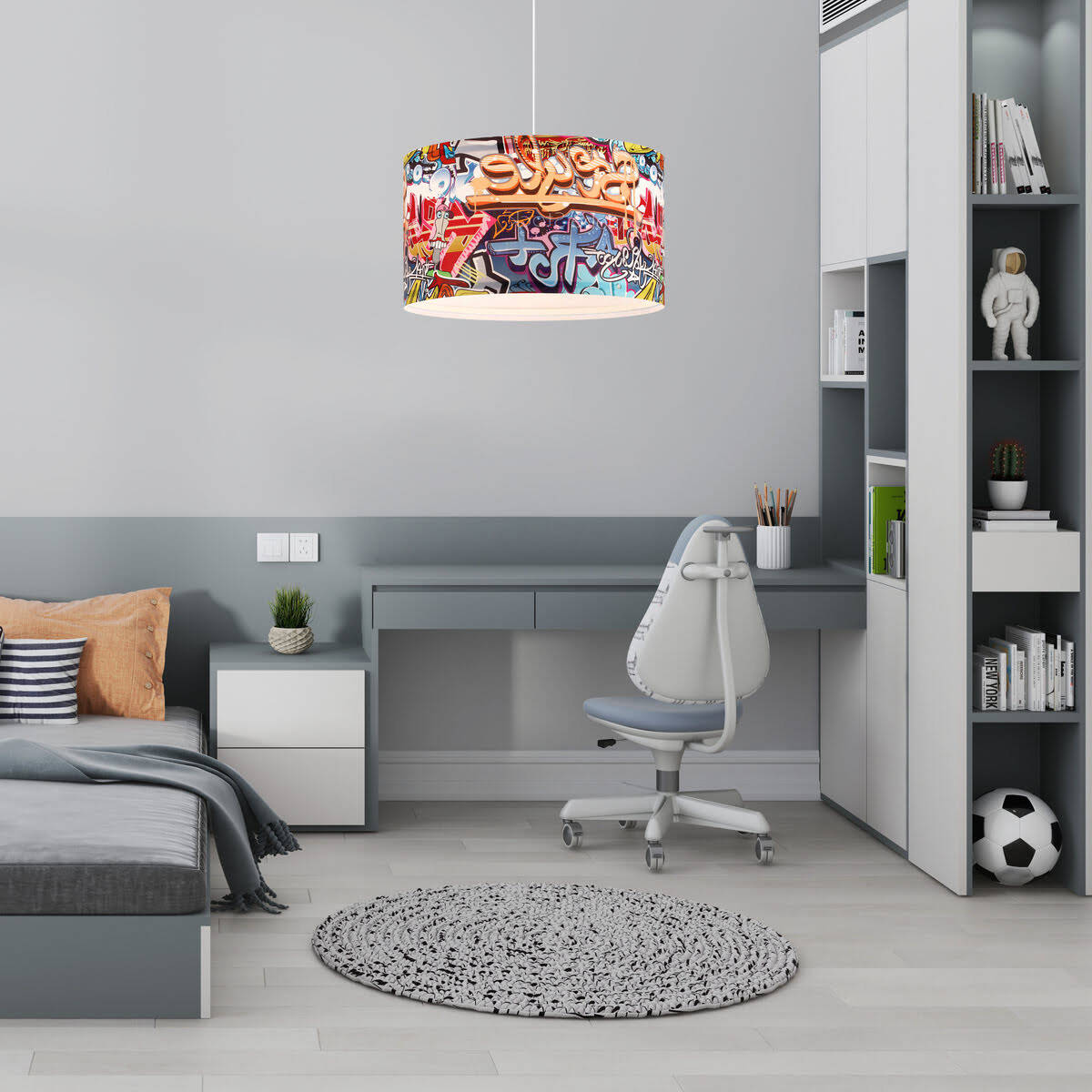 Lampa wisząca Graffiti Style, 1x60W E14