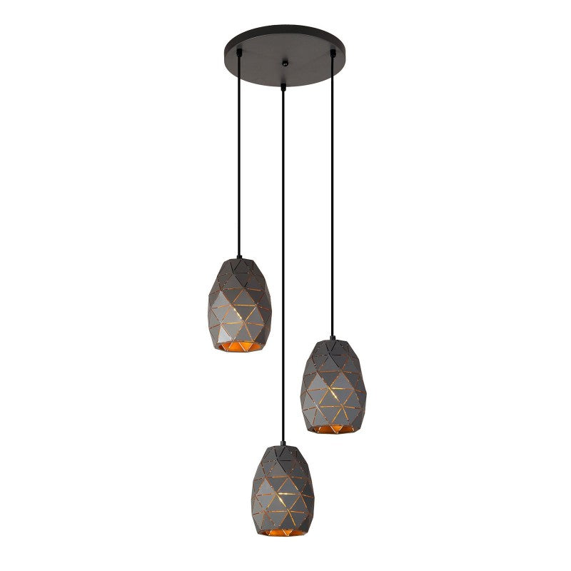 Lampa wisząca HARLEY śr. 36cm 3xE27 | szary