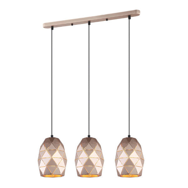 Lampa wisząca HARLEY wys. 21cm 3xE27 | złoty