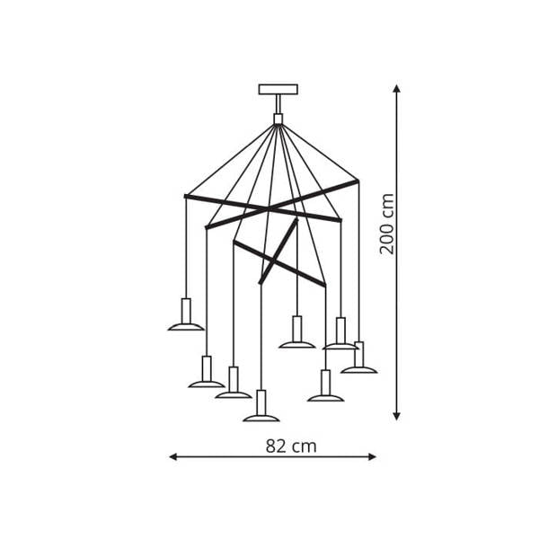 Lampa wisząca HAT, biała, 8x3W LED, barwa ciepła 3000K