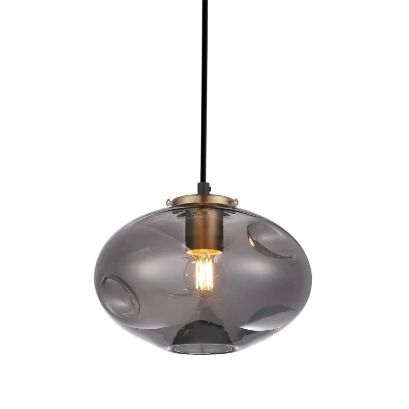 Lampa wisząca HATELLA śr. 22cm E27 | miedziany/dymiony